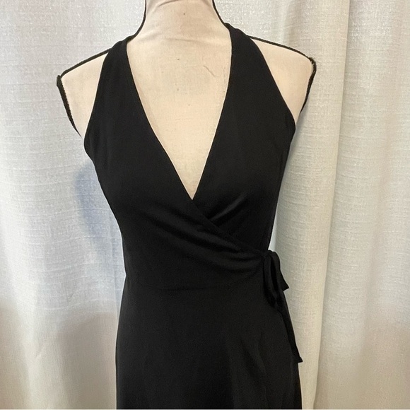 Abercrombie & Fitch Maxi Wrap Dress Women Sleeveless Black Sz XS - Picture 3 of 9